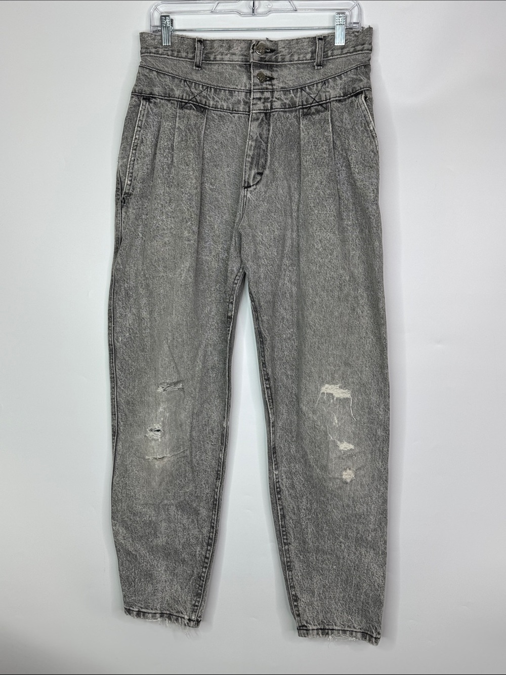 Vintage Lee Gray High Waisted Distressed Jeans Size 16M